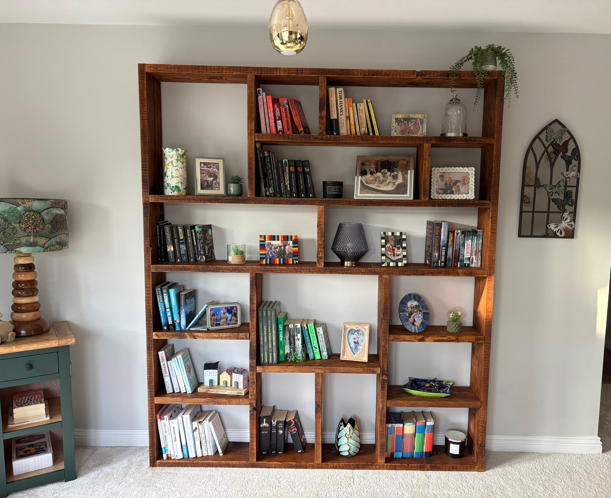 Reclaimed Wood Bookcase | Rustic Scaffold Shelving Unit | Custom Handmade Timber Bookshelf | Industrial Style Storage Solution - OG