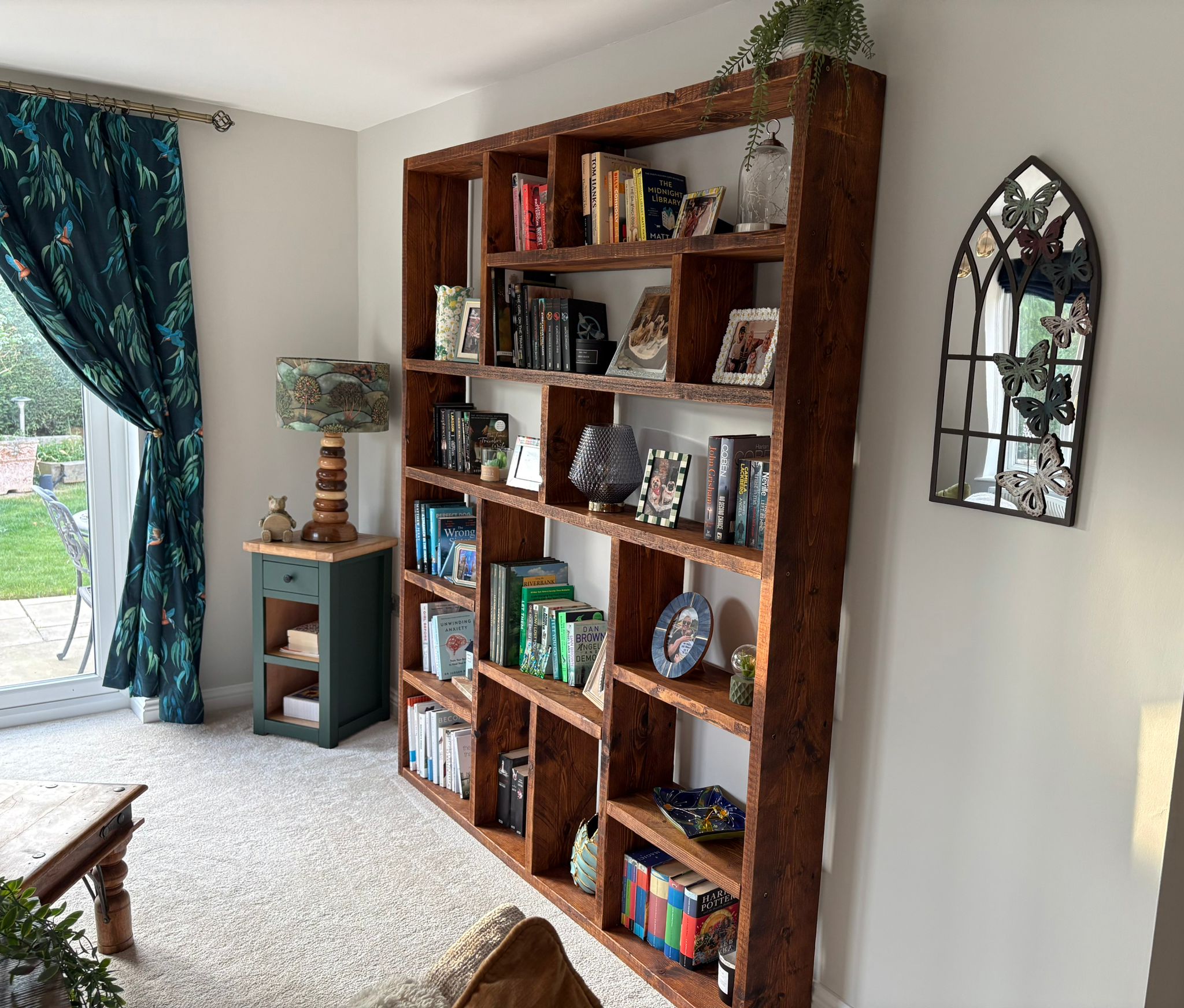 Reclaimed Wood Bookcase | Rustic Scaffold Shelving Unit | Custom Handmade Timber Bookshelf | Industrial Style Storage Solution - OG