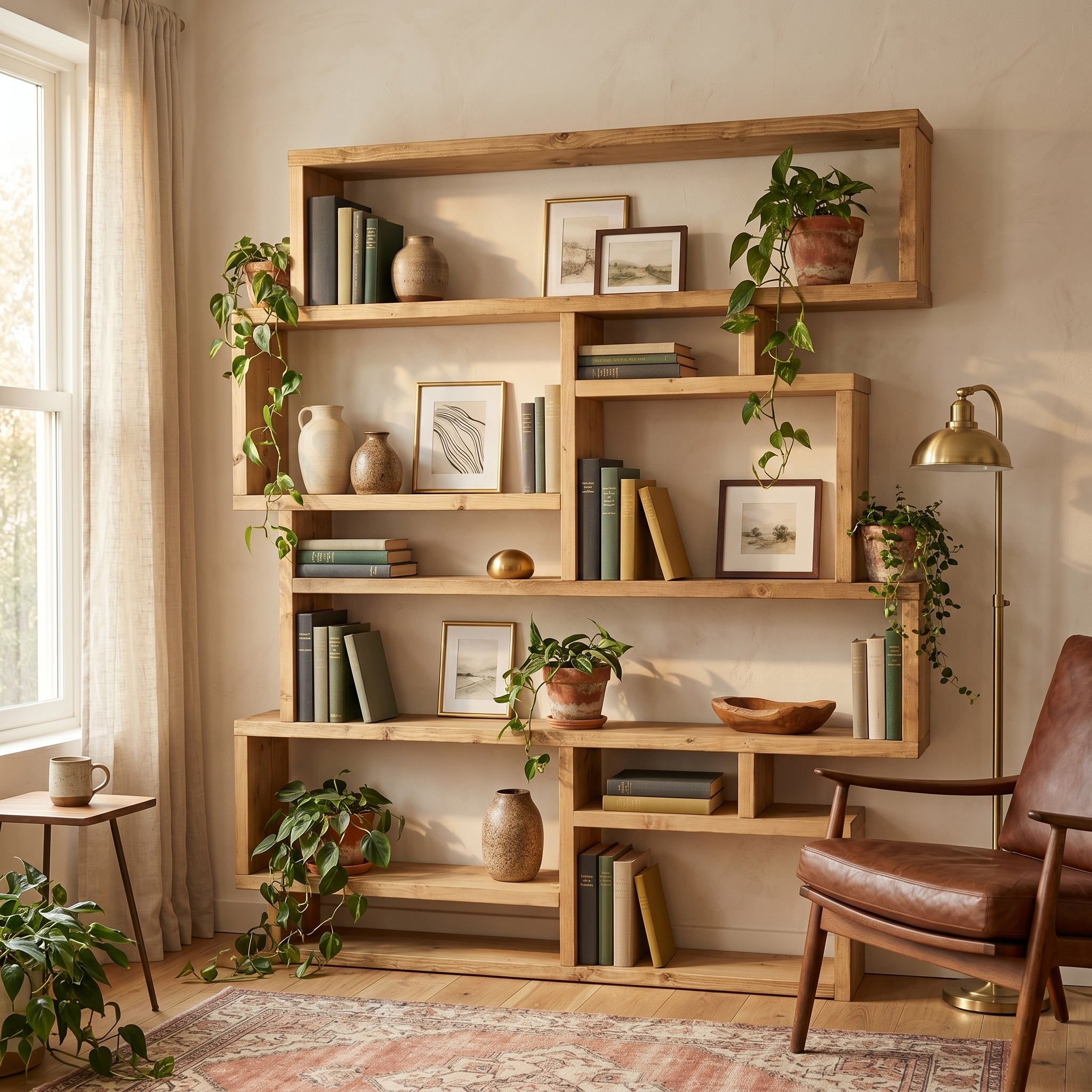 Reclaimed Wood Bookcase - Rustic Shelving Unit | Scaffold Timber Furniture | Storage - Boxes