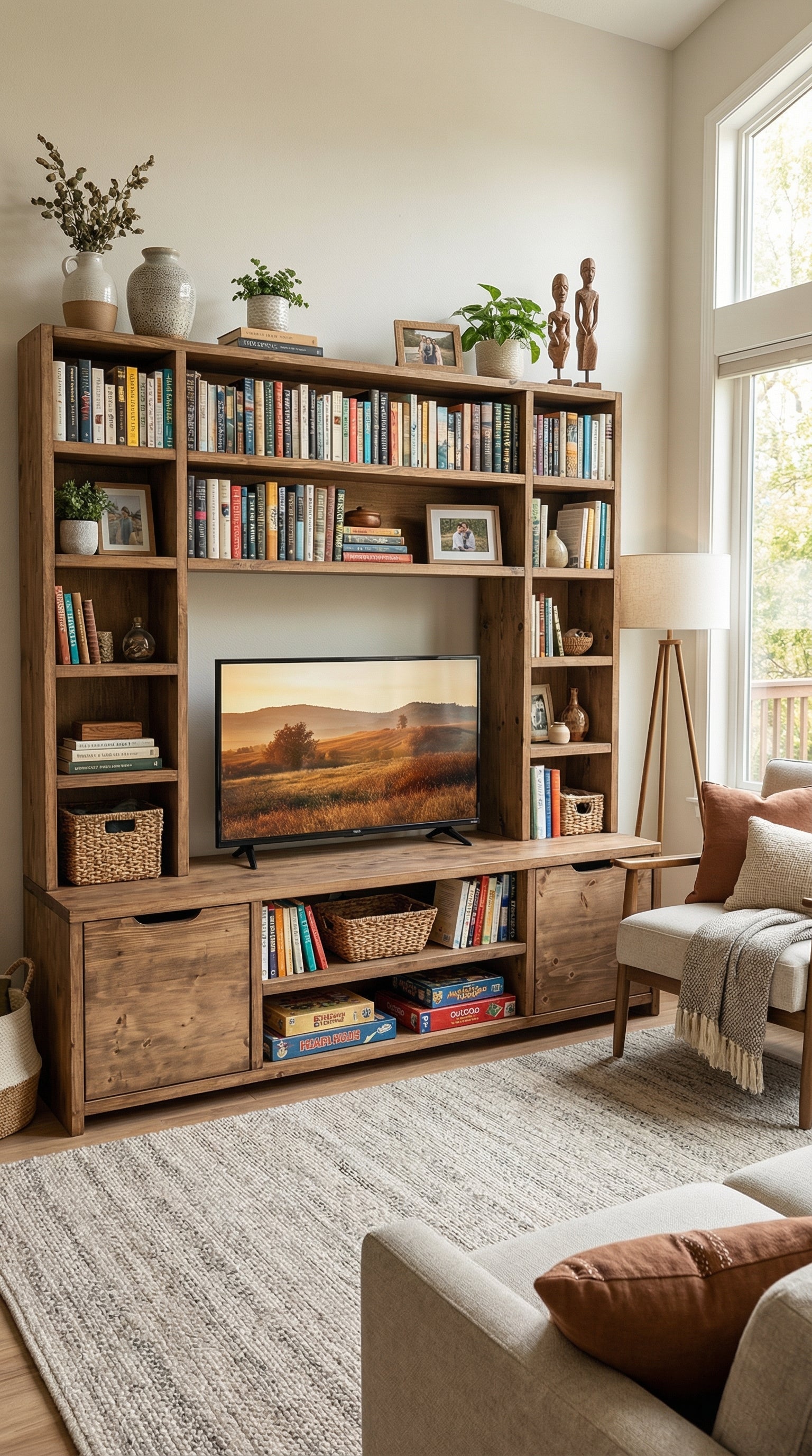 Reclaimed Wood Bookcase / Shelving Units and - entertainment center