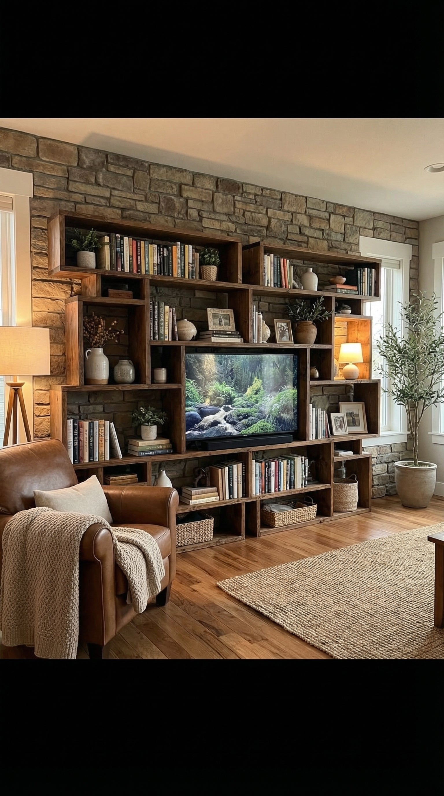 Reclaimed Wood Bookcase / Shelving Units room divider - tvboxestwo