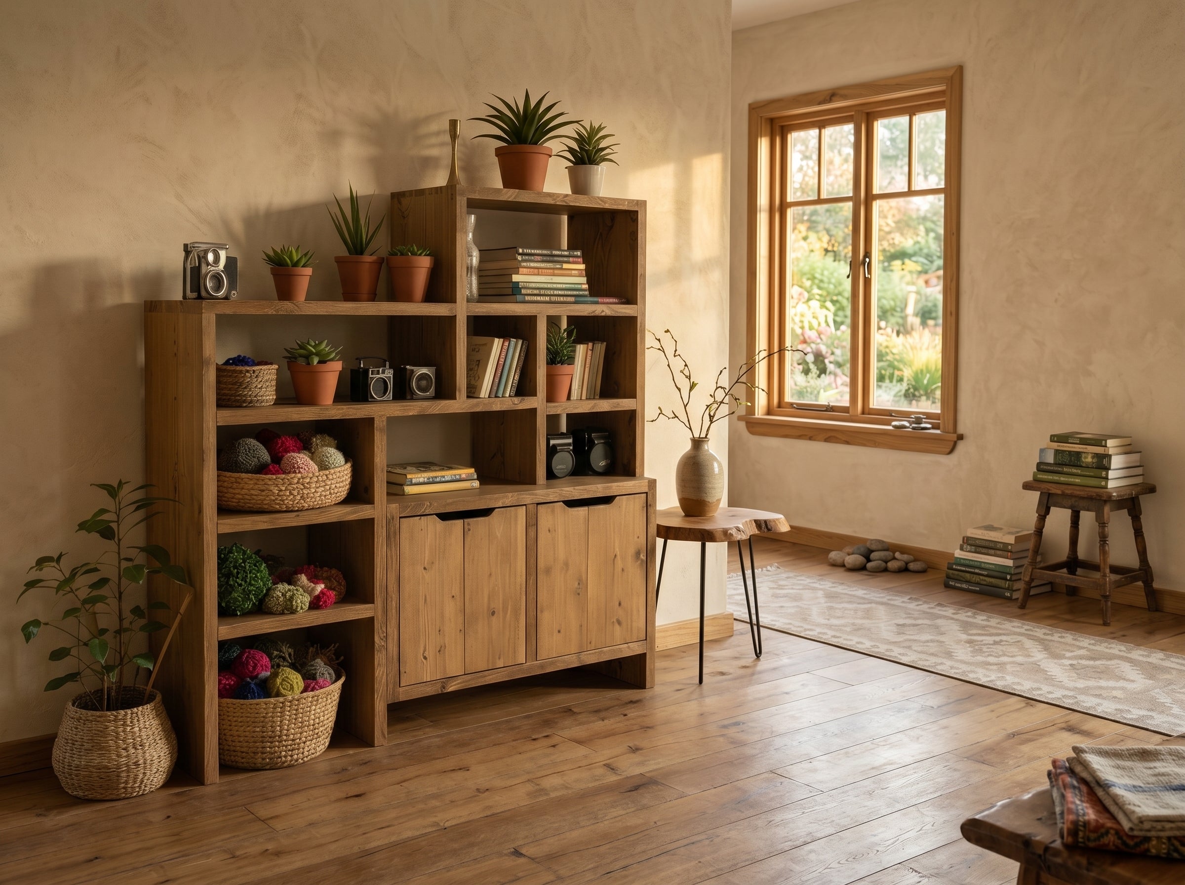 Reclaimed Wood Bookcase / Shelving Unit scaffold furniture - smallcabinet