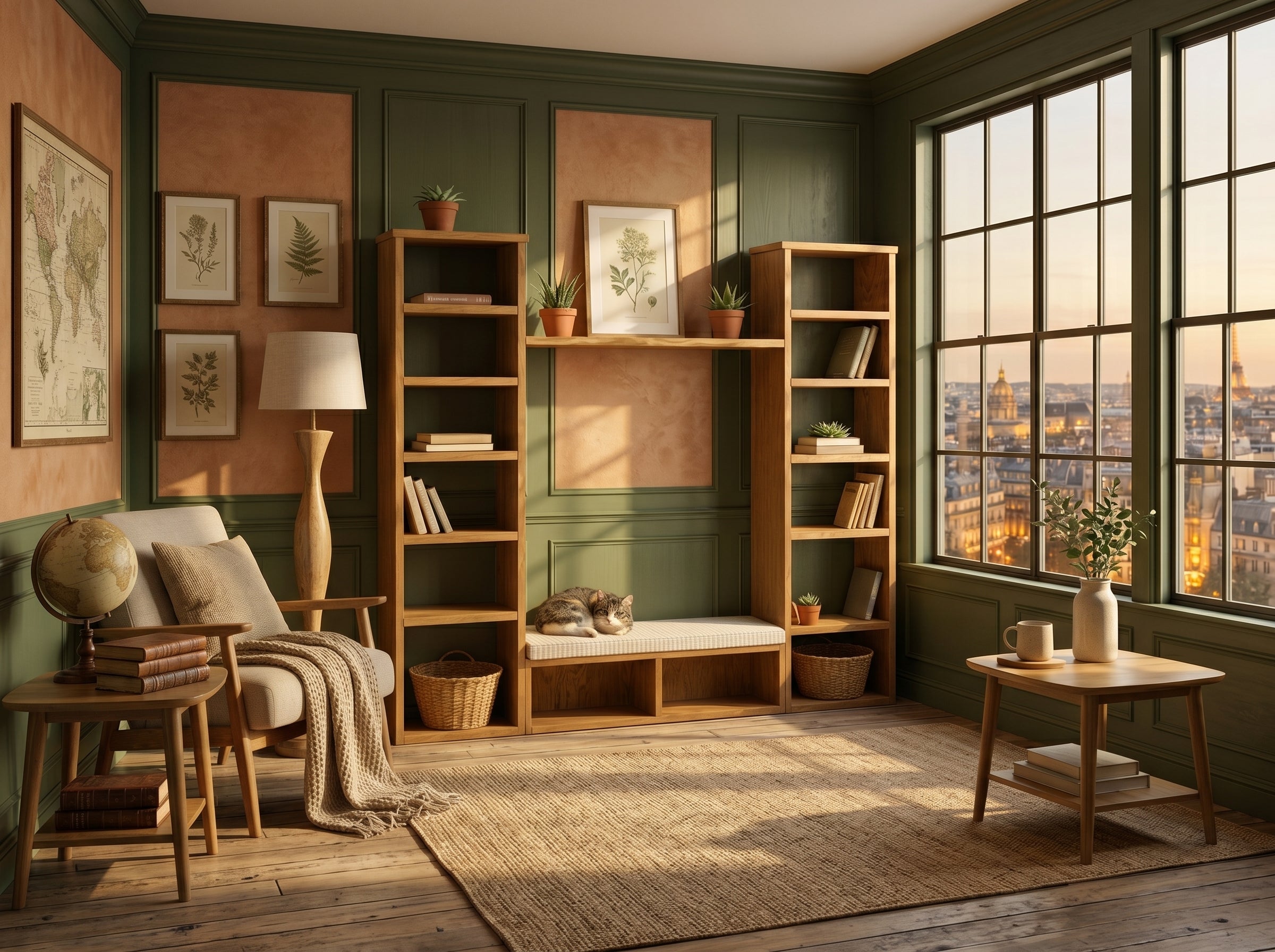 Reclaimed Wood Bookcase / Shelving Units reading nook - readingnook