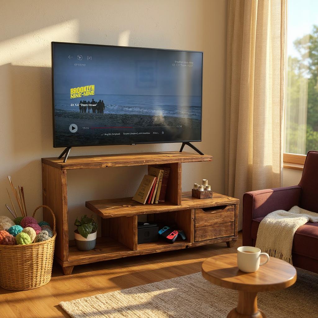 Sustainable Reclaimed Wood Media Console - Compact Multi-Use Entertainment Unit | Artisan-Crafted Eco Chic