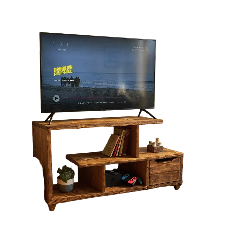 Sustainable Reclaimed Wood Media Console - Compact Multi-Use Entertainment Unit | Artisan-Crafted Eco Chic