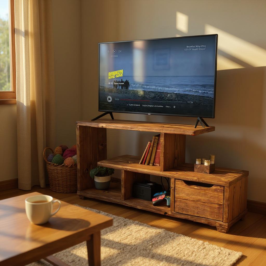 Sustainable Reclaimed Wood Media Console - Compact Multi-Use Entertainment Unit | Artisan-Crafted Eco Chic