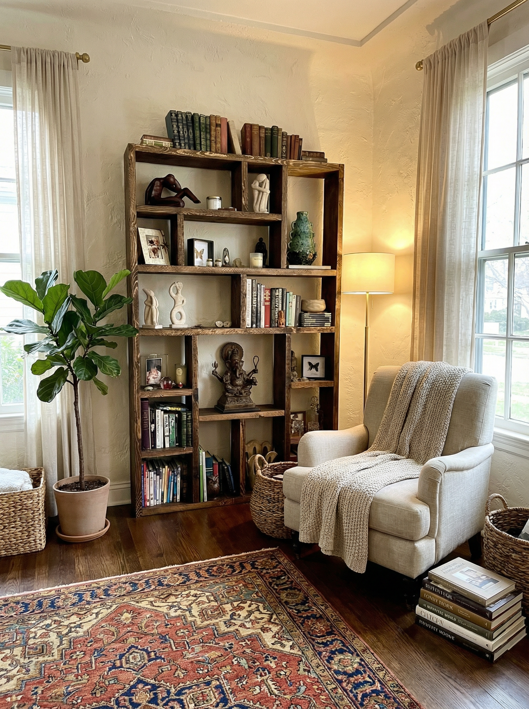Reclaimed Wood Bookcase | Rustic Scaffold Shelving Unit | Custom Handmade Timber Bookshelf | Industrial Style Storage Solution - OG