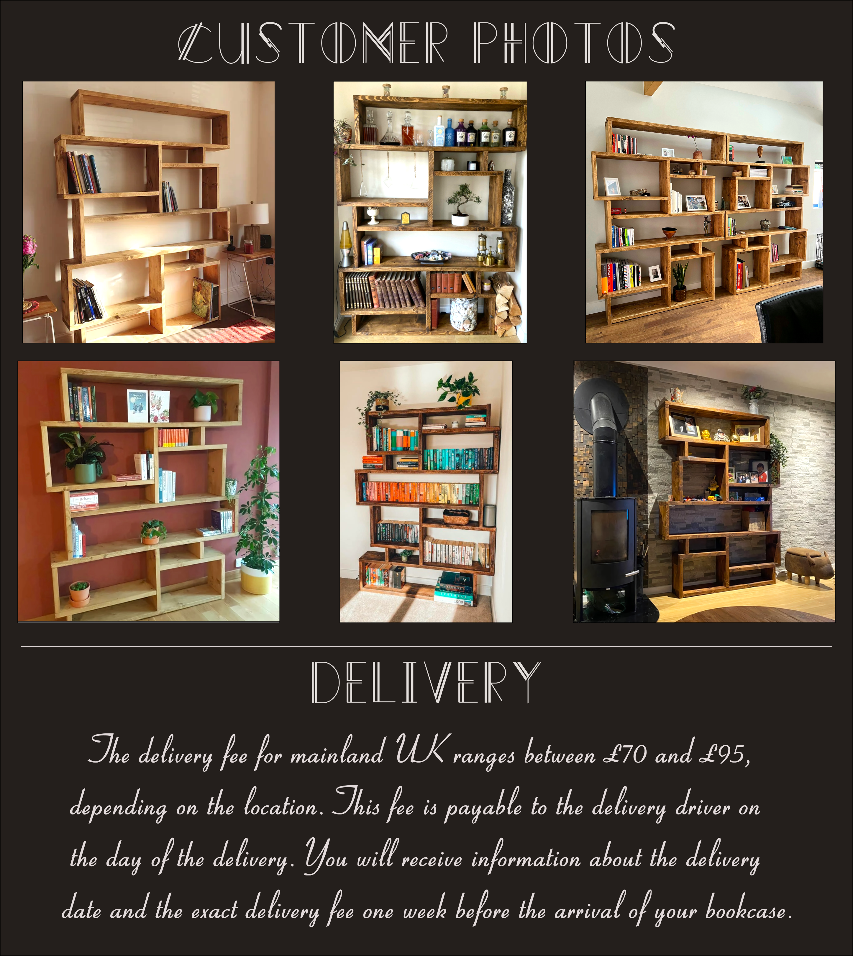 Solid Wood Box Bookcase & Shelving Unit - Modular Storage Organizer - Boxes