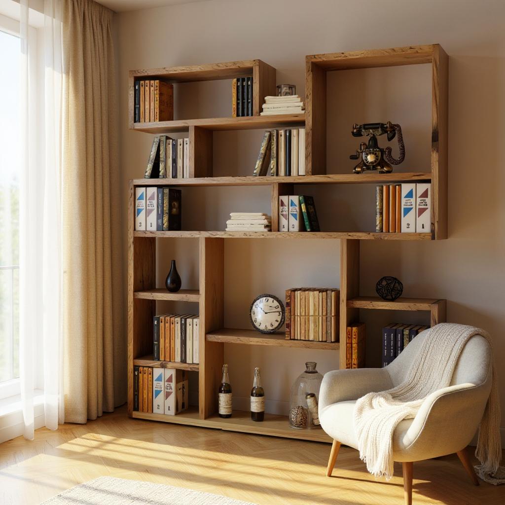 Custom Reclaimed Wood Bookcase | Rustic Scaffold Shelving Unit | Handmade Solid Timber Storage | Unique Industrial Style Book Shelf - gaps