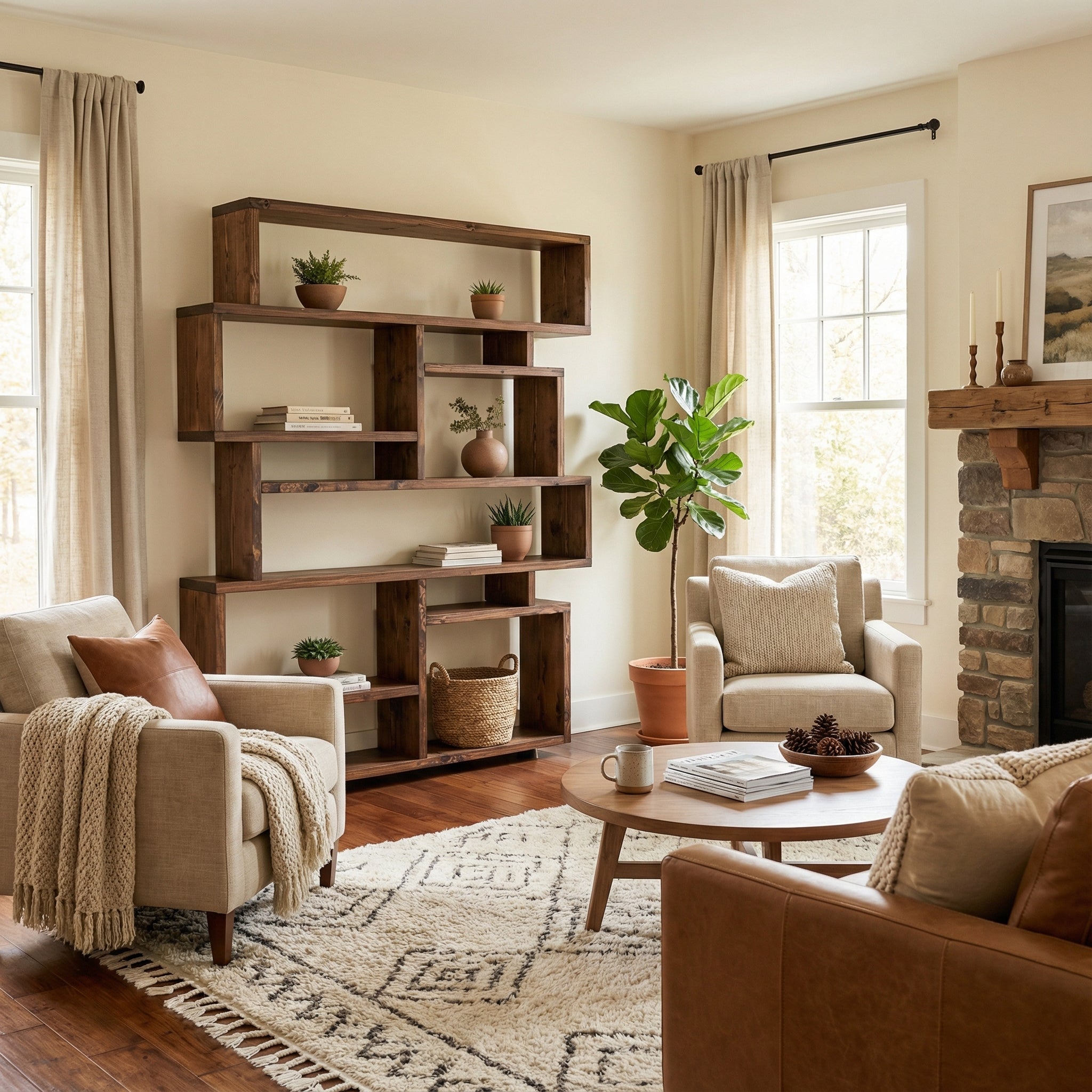 Reclaimed Wood Bookcase - Rustic Shelving Unit | Scaffold Timber Furniture | Storage - Boxes