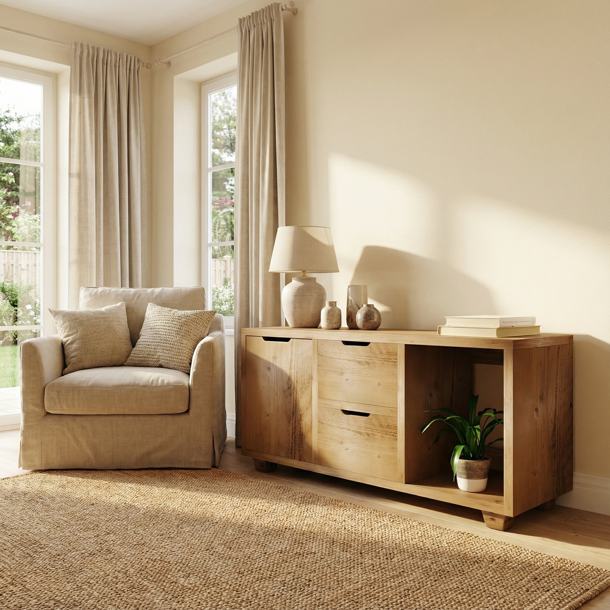 Reclaimed Wood TV/Media Unit with Doors - Rustic Entertainment Console, Vintage Storage Cabinet