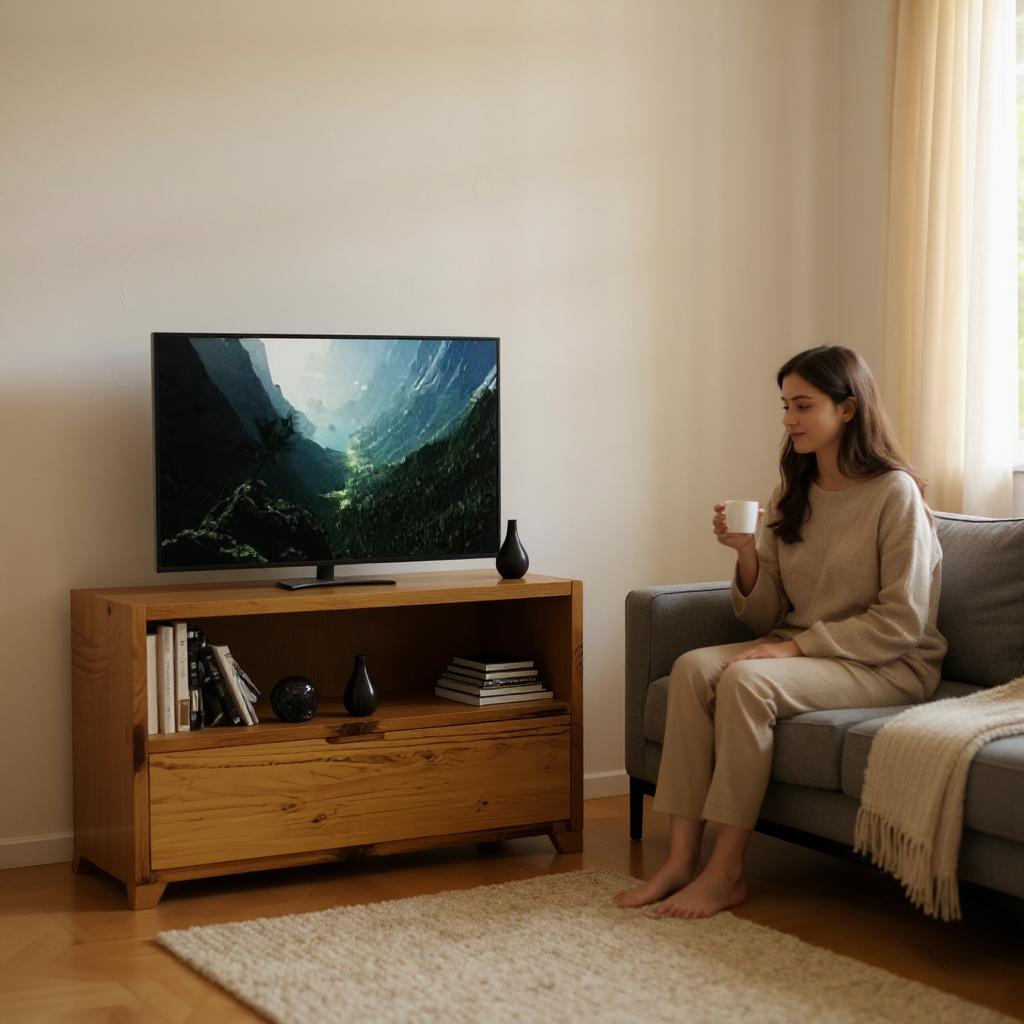 Reclaimed Wood TV/Media Unit - Rustic Entertainment Console with Storage