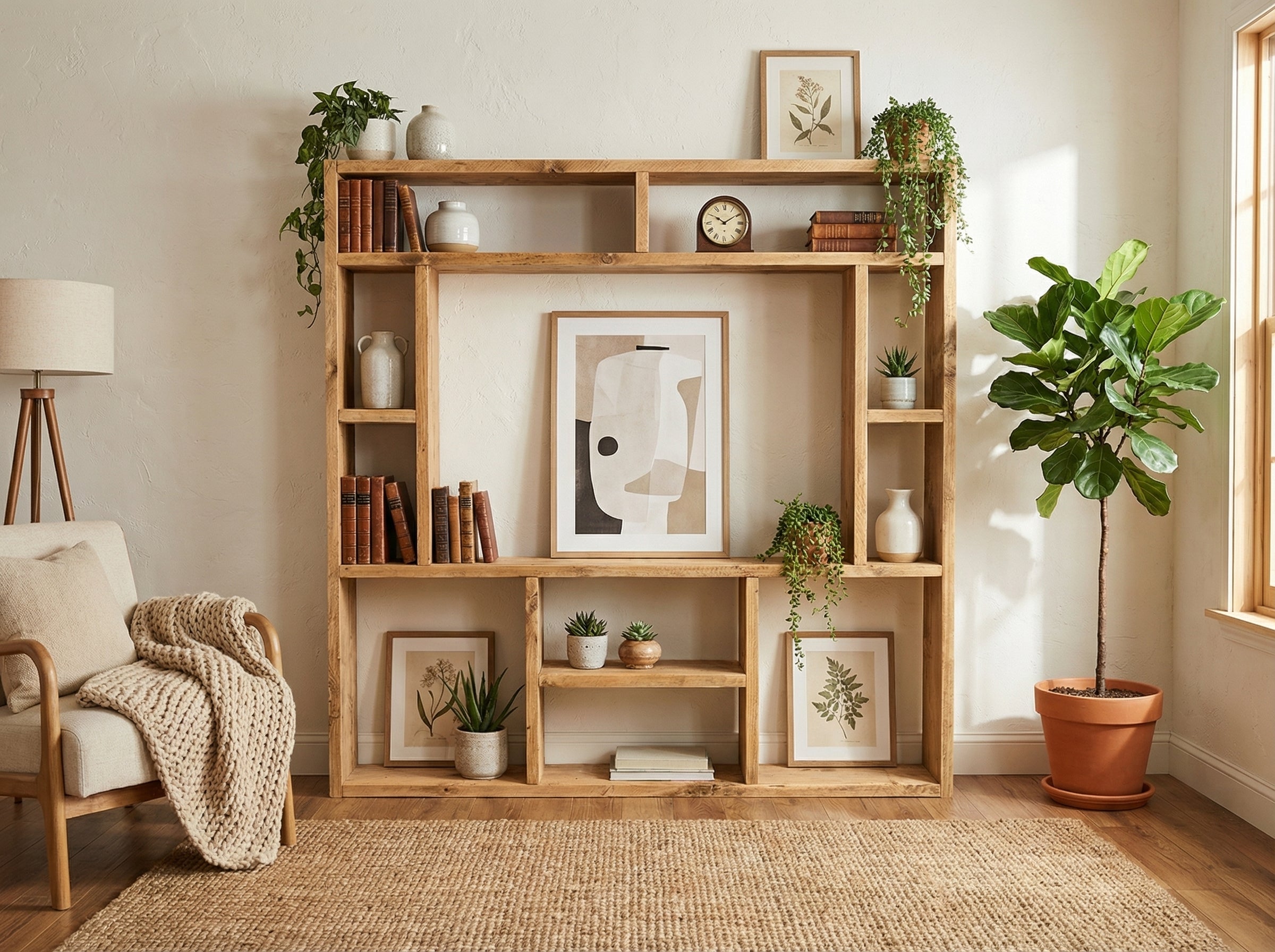 Reclaimed Wood Bookcase | Rustic Scaffold Shelving Unit | Handmade Timber Bookshelf | TV Stand & Media Console Options | Unique Custom Dimensions - tvog