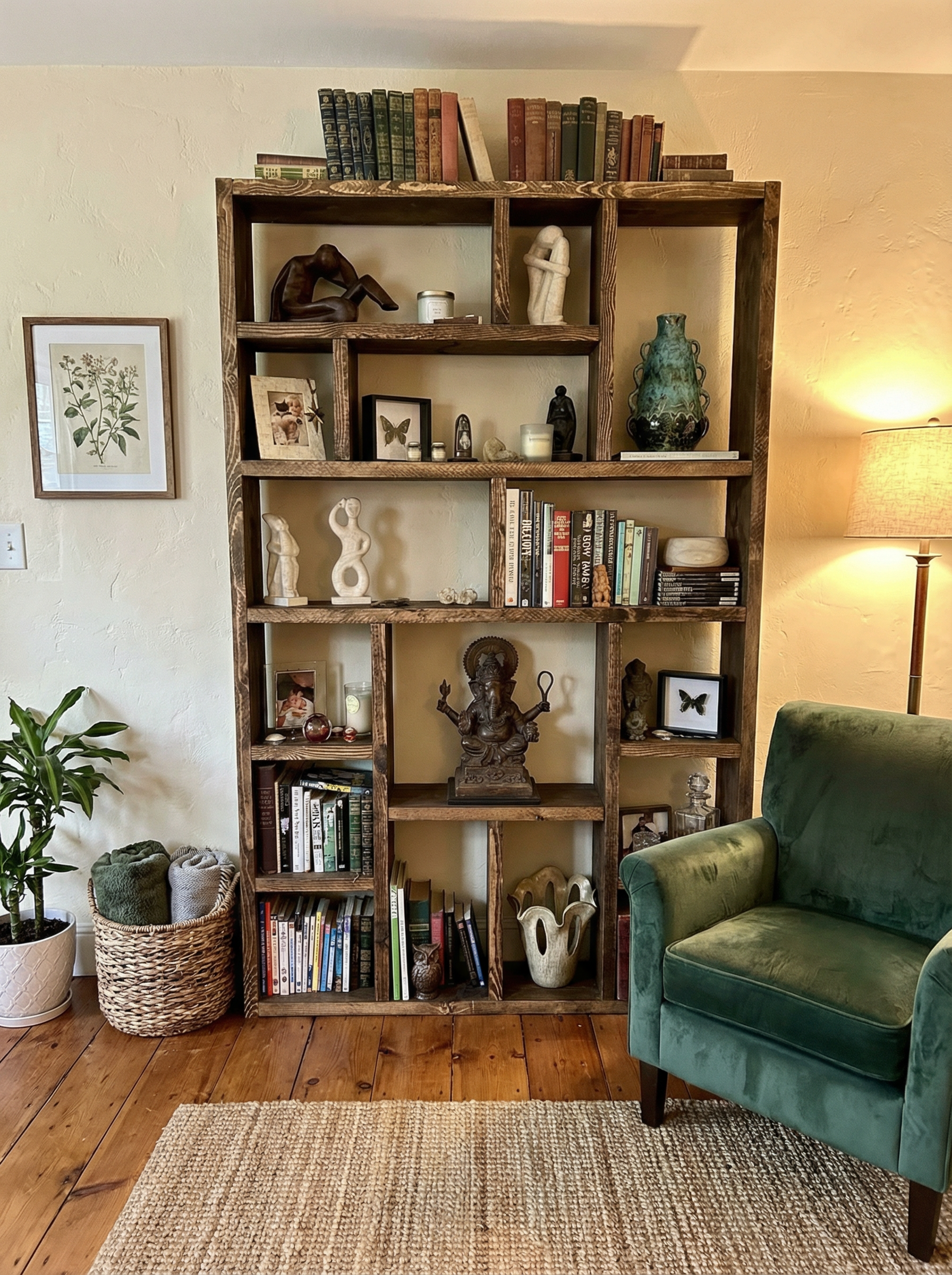 Reclaimed Wood Bookcase | Rustic Scaffold Shelving Unit | Custom Handmade Timber Bookshelf | Industrial Style Storage Solution - OG