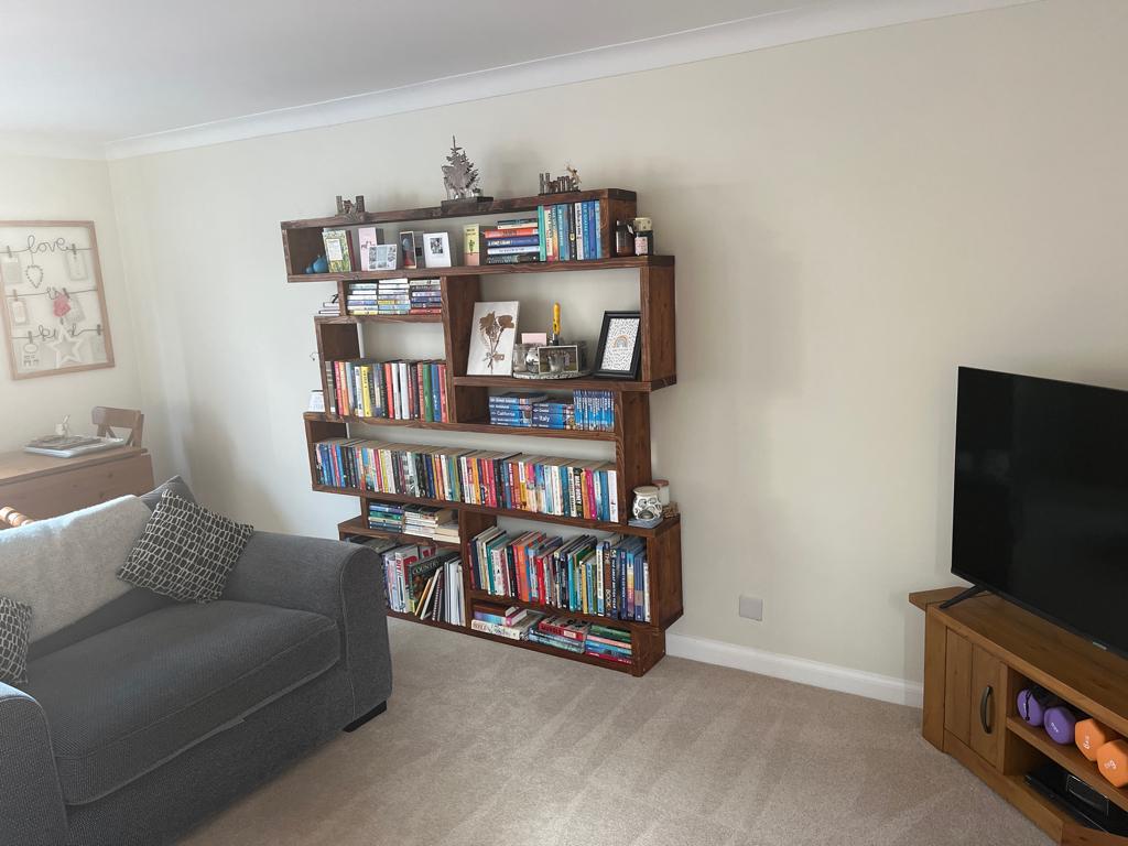 Solid Wood Box Bookcase & Shelving Unit - Modular Storage Organizer - Boxes