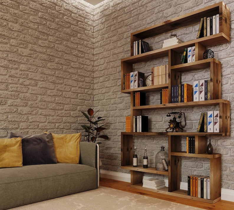 Reclaimed Wood Bookcase - Rustic Shelving Unit | Scaffold Timber Furniture | Storage - Boxes