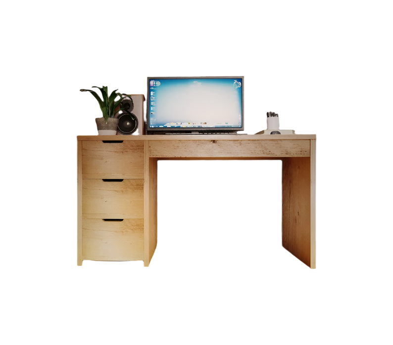 Rustic Desk Unit with Drawers - Reclaimed Wood for Eco-Friendly Workspace Storage - deskdraw