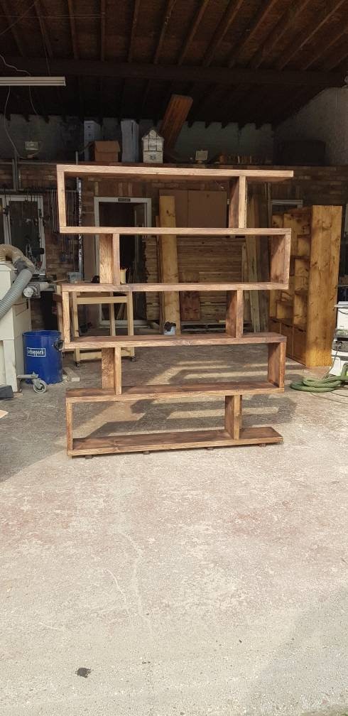 Reclaimed Wood Bookcase / Shelving Unit - scaffold furniture-zigzag