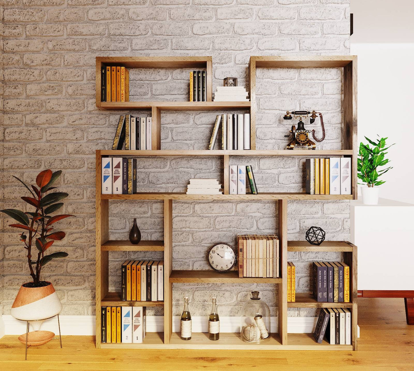 Reclaimed Wood Bookcase / Shelving Unit - scaffold furniture- gaps