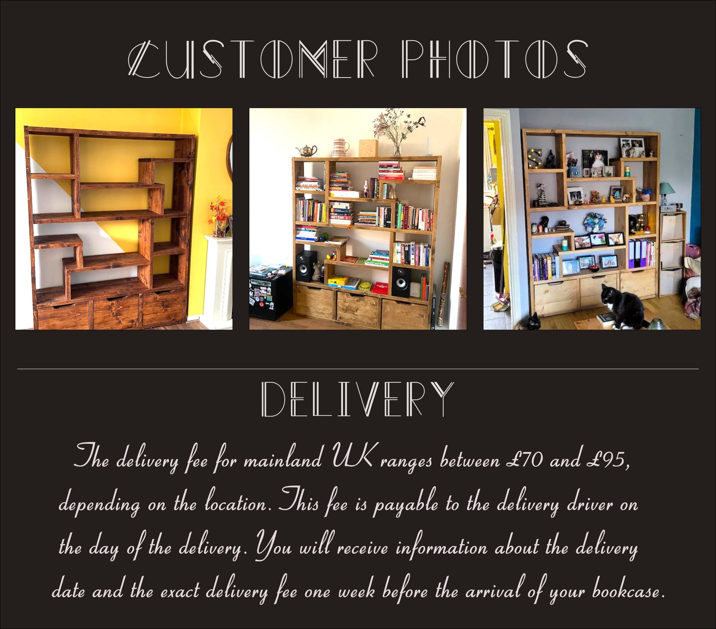 Reclaimed Wood Bookcase / Shelving Unit - scaffold furniture - 3doorcabinet