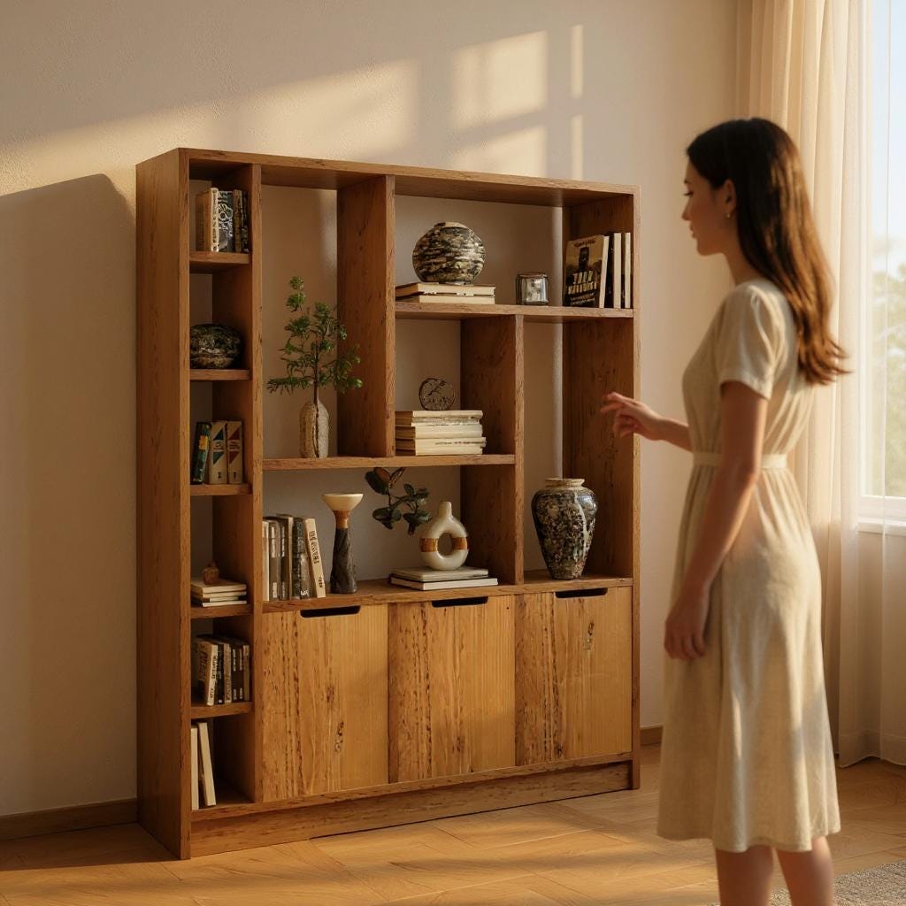 Reclaimed Wood Bookcase / Shelving Unit - scaffold furniture - 3doorcabinet