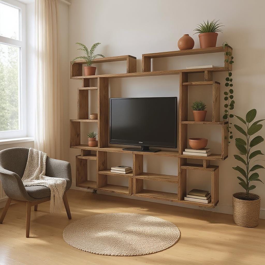 Reclaimed Wood Bookcase / Shelving Units room divider - tvboxestwo