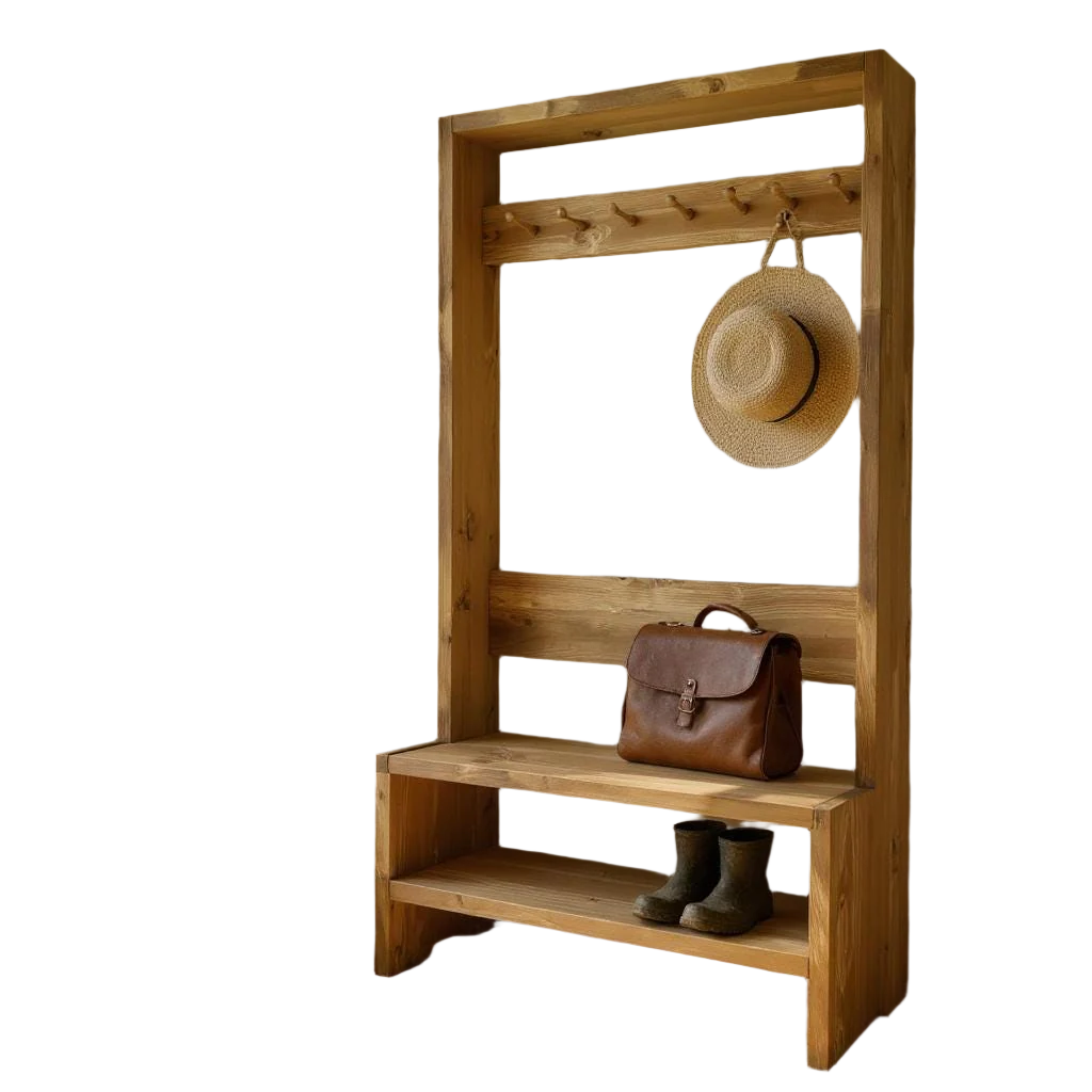 Reclaimed Wood Entryway Hallway Storage Unit Coat Rack- entrywaycoat