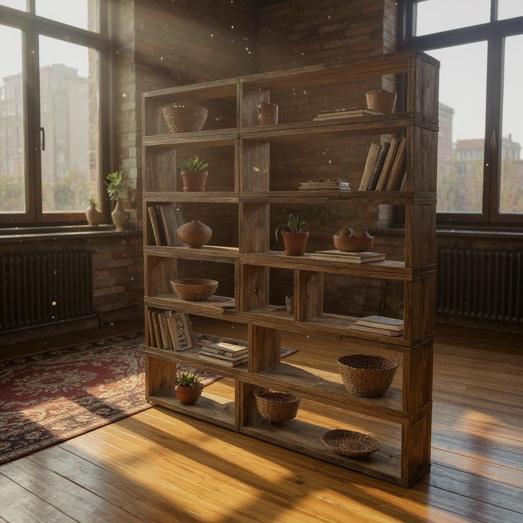 Reclaimed Wood Bookcase / Shelving Unit - scaffold furniture - simplecubedshelf