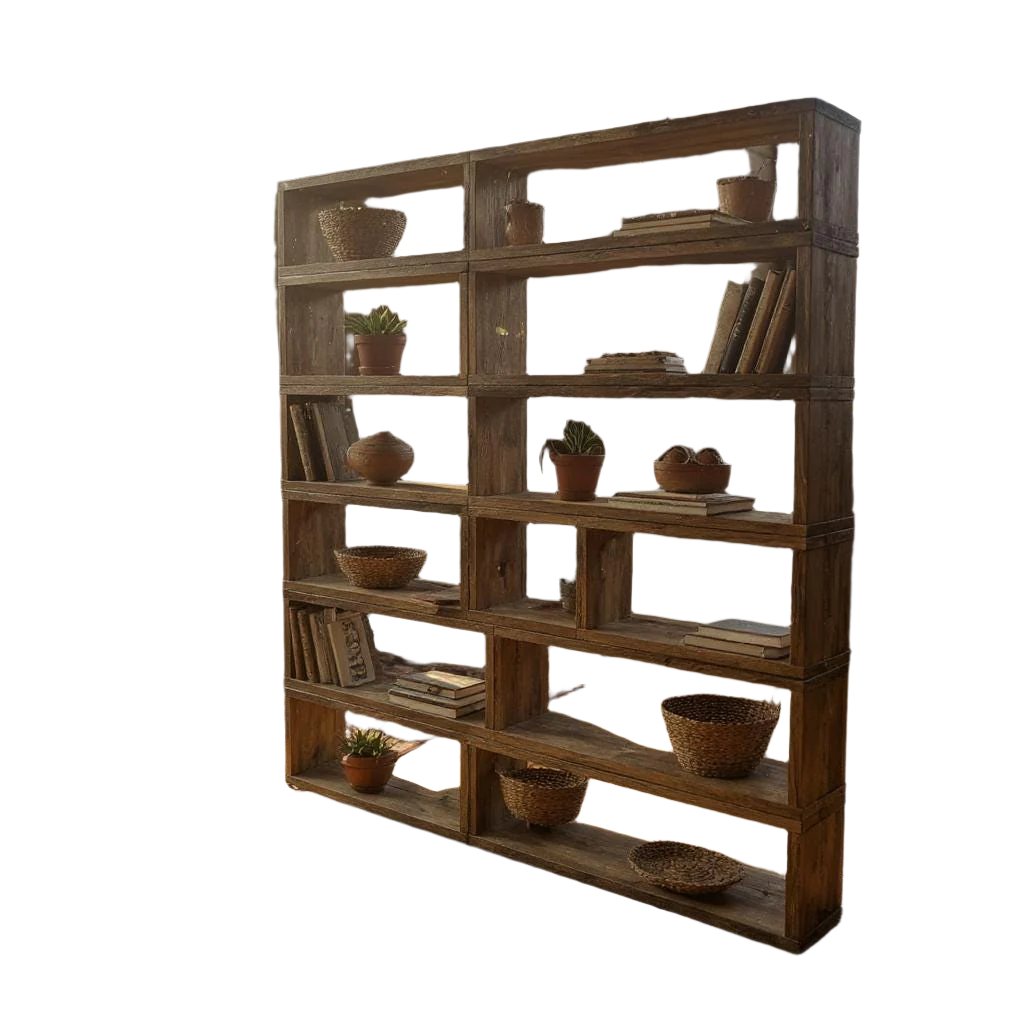 Reclaimed Wood Bookcase / Shelving Unit - scaffold furniture - simplecubedshelf