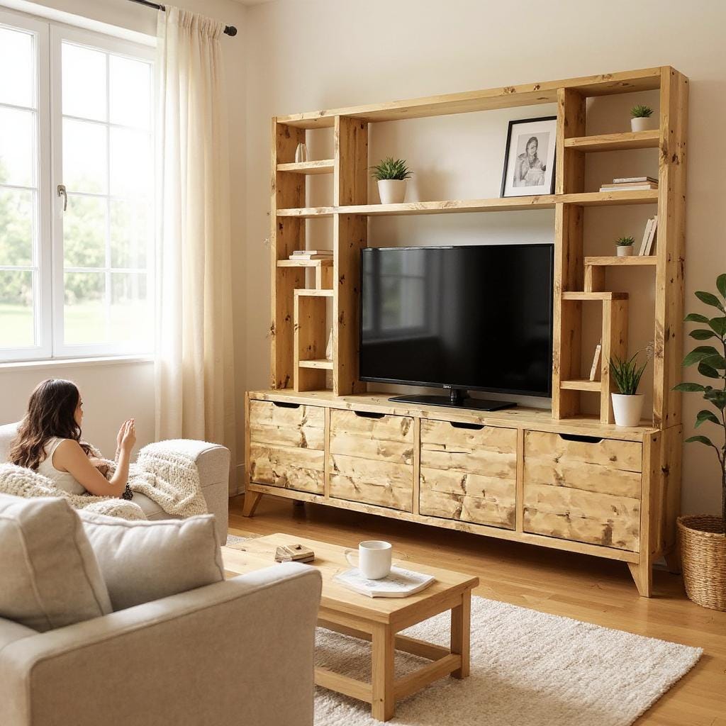Reclaimed Wood Bookcase / Shelving Units and - entertainment center