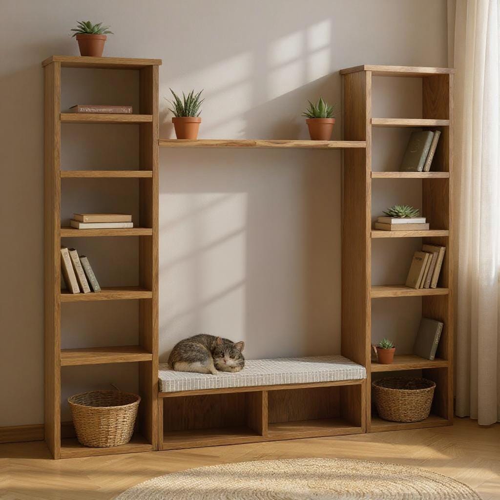 Reclaimed Wood Bookcase / Shelving Units reading nook - readingnook