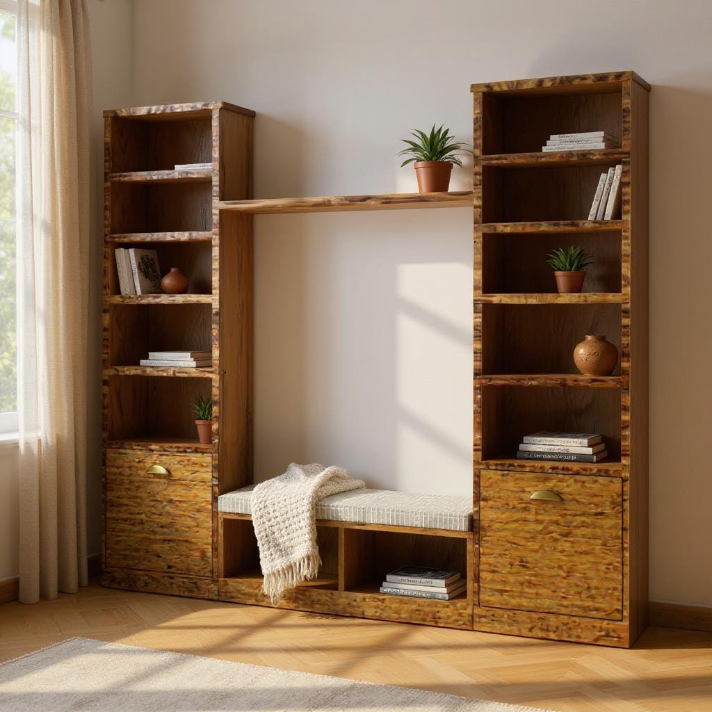 Reclaimed Wood Bookcase / Shelving Units reading nook - readingnook