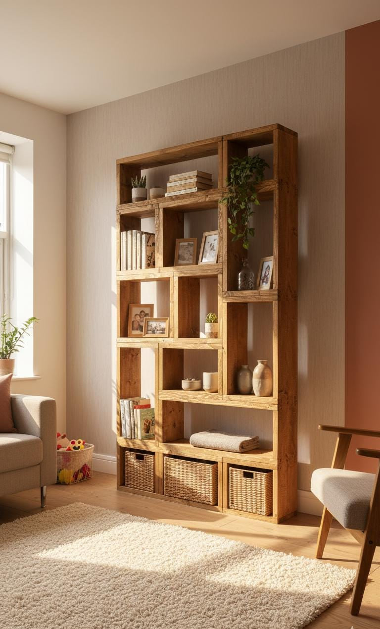 Reclaimed Wood Bookcase / Shelving Unit - scaffold furniture - Boxedcube