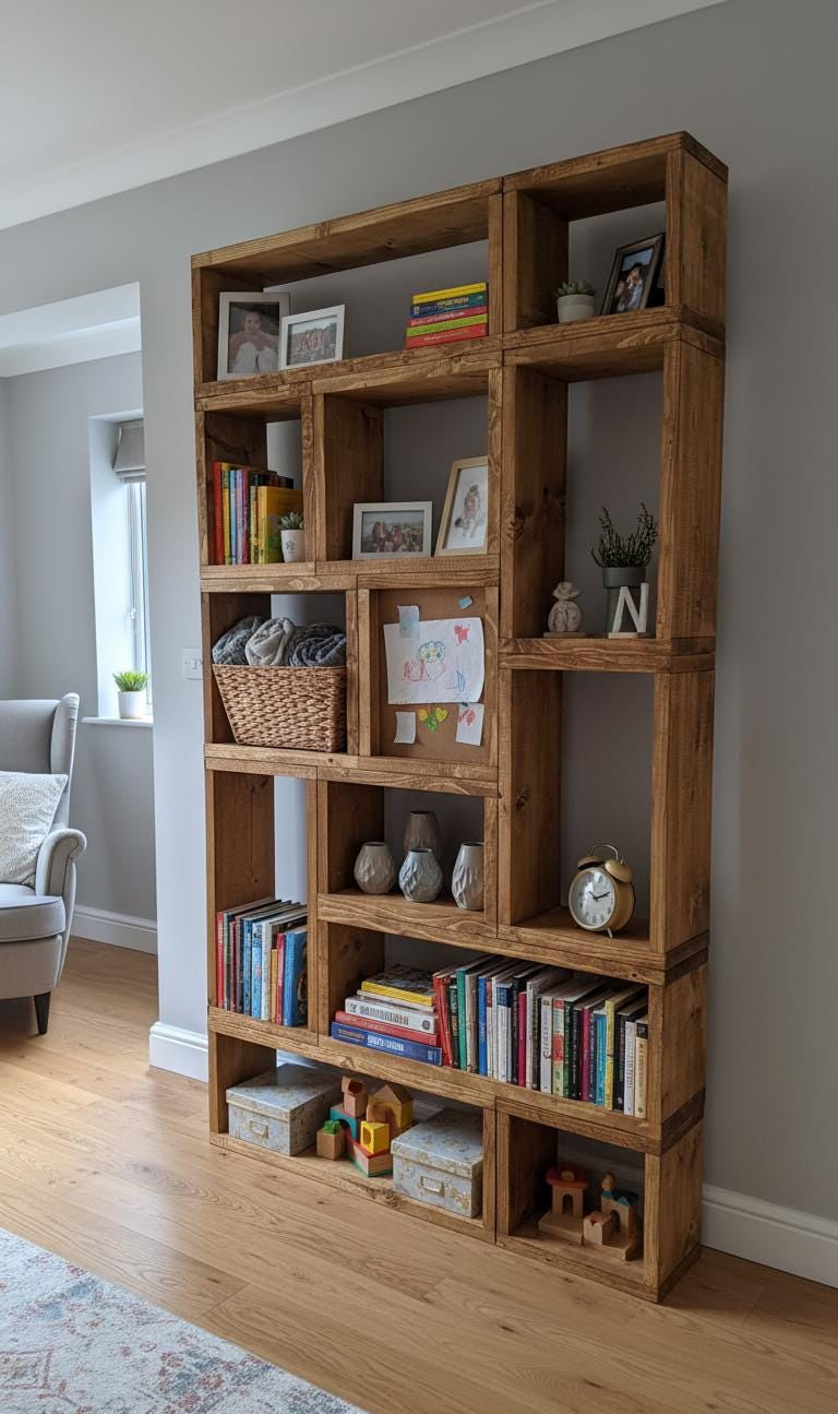 Reclaimed Wood Bookcase / Shelving Unit - scaffold furniture - Boxedcube
