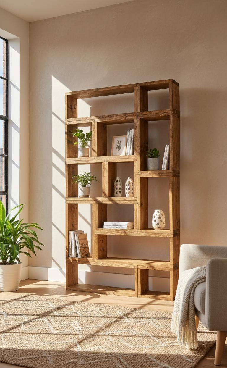Reclaimed Wood Bookcase / Shelving Unit - scaffold furniture - Boxedcube