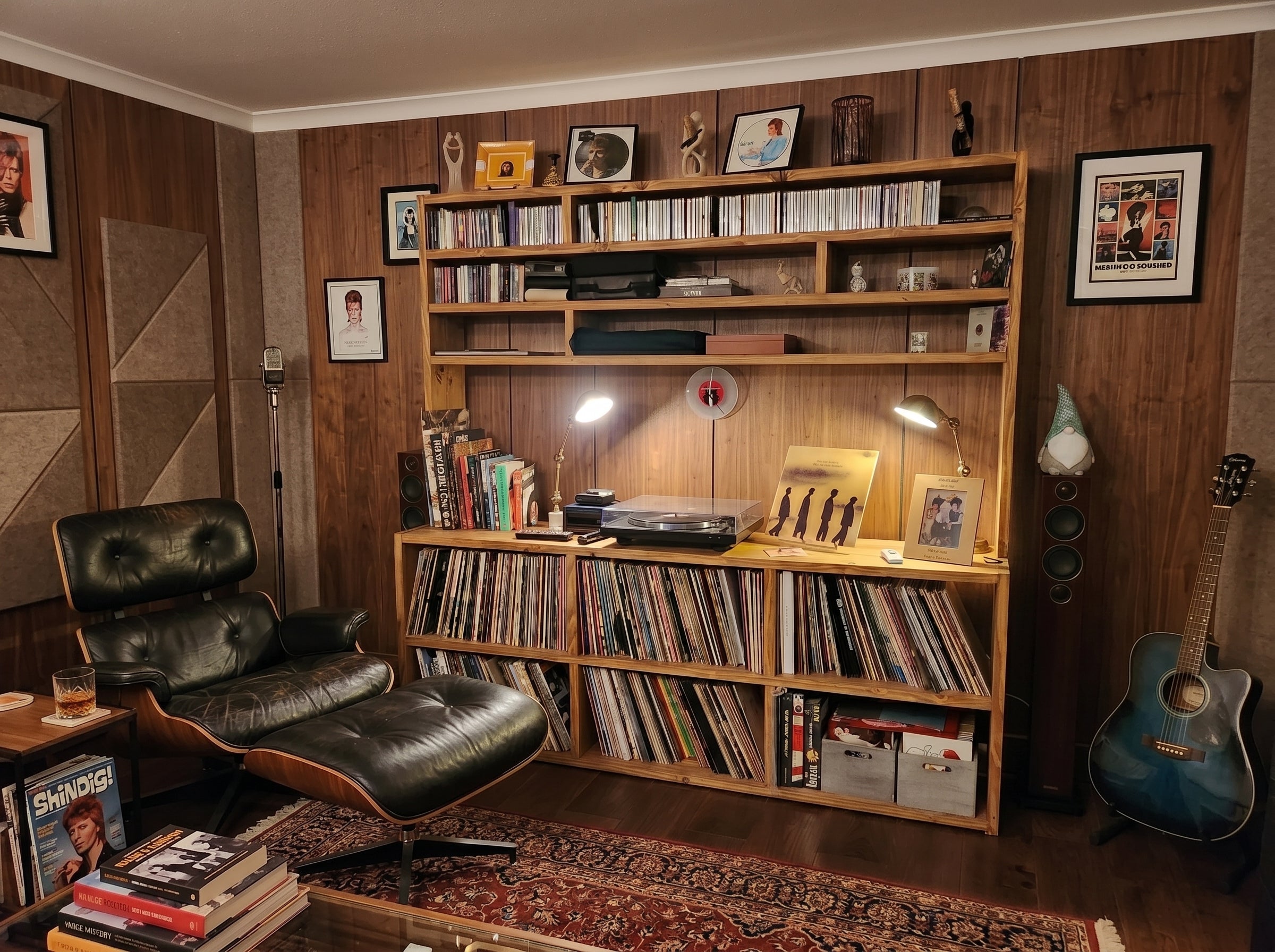 Reclaimed Wood Hifi records unit - hifi cd storage