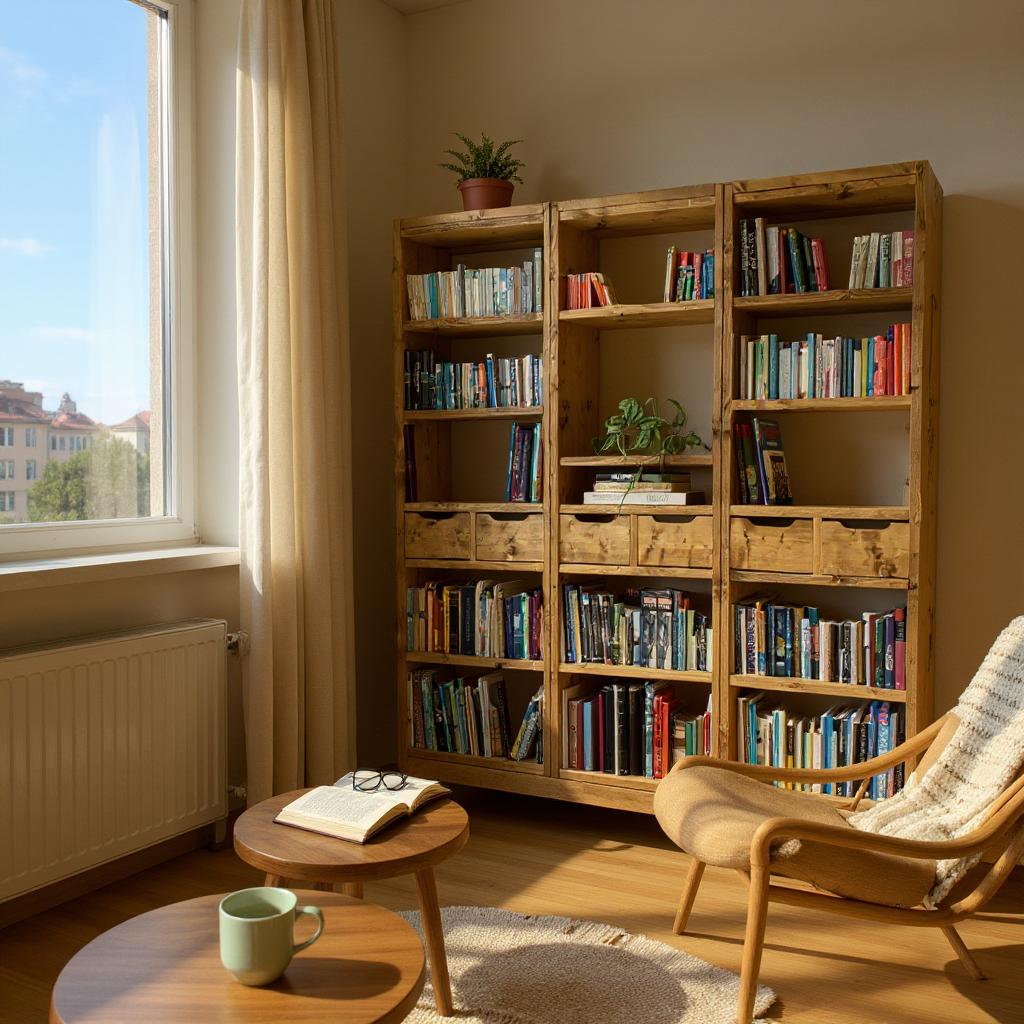 Reclaimed Wood Bookcase & Shelving Units Room Divider - Rustic Open Shelving Storage - roomdivider