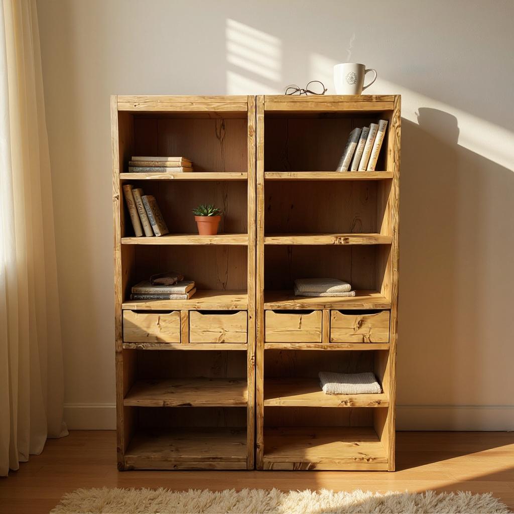 Reclaimed Wood Bookcase & Shelving Units Room Divider - Rustic Open Shelving Storage - roomdivider