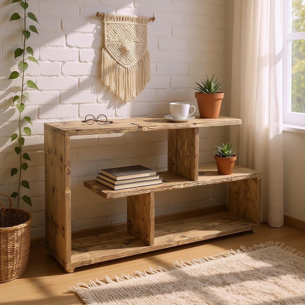 TV/media Unit made from reclaimed wood-space