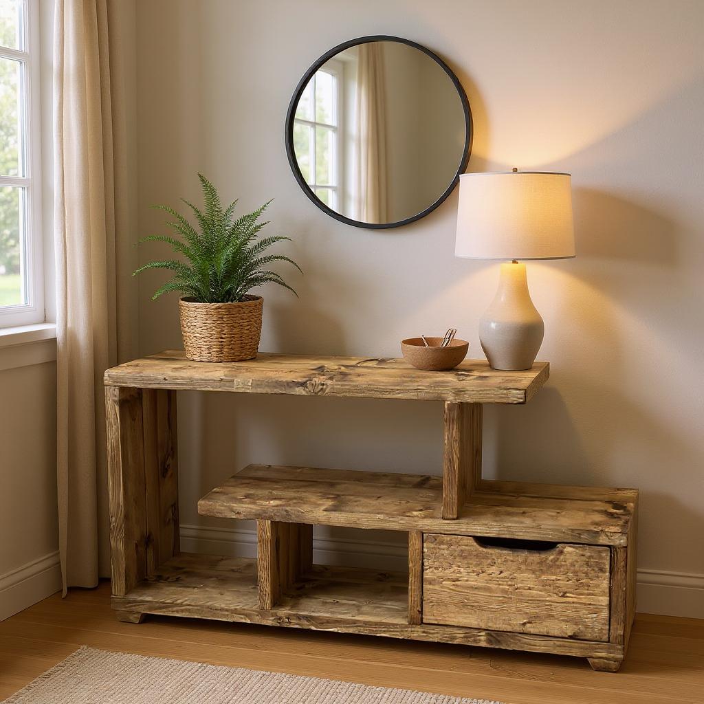 Sustainable Reclaimed Wood Media Console - Compact Multi-Use Entertainment Unit | Artisan-Crafted Eco Chic