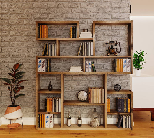 Reclaimed Wood Bookcase / Shelving Unit - scaffold furniture- gaps