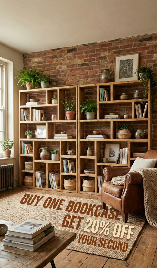 Reclaimed Wood Bookcase - Rustic Shelving Unit | Handmade Bookshelf | Storage Solution - OG