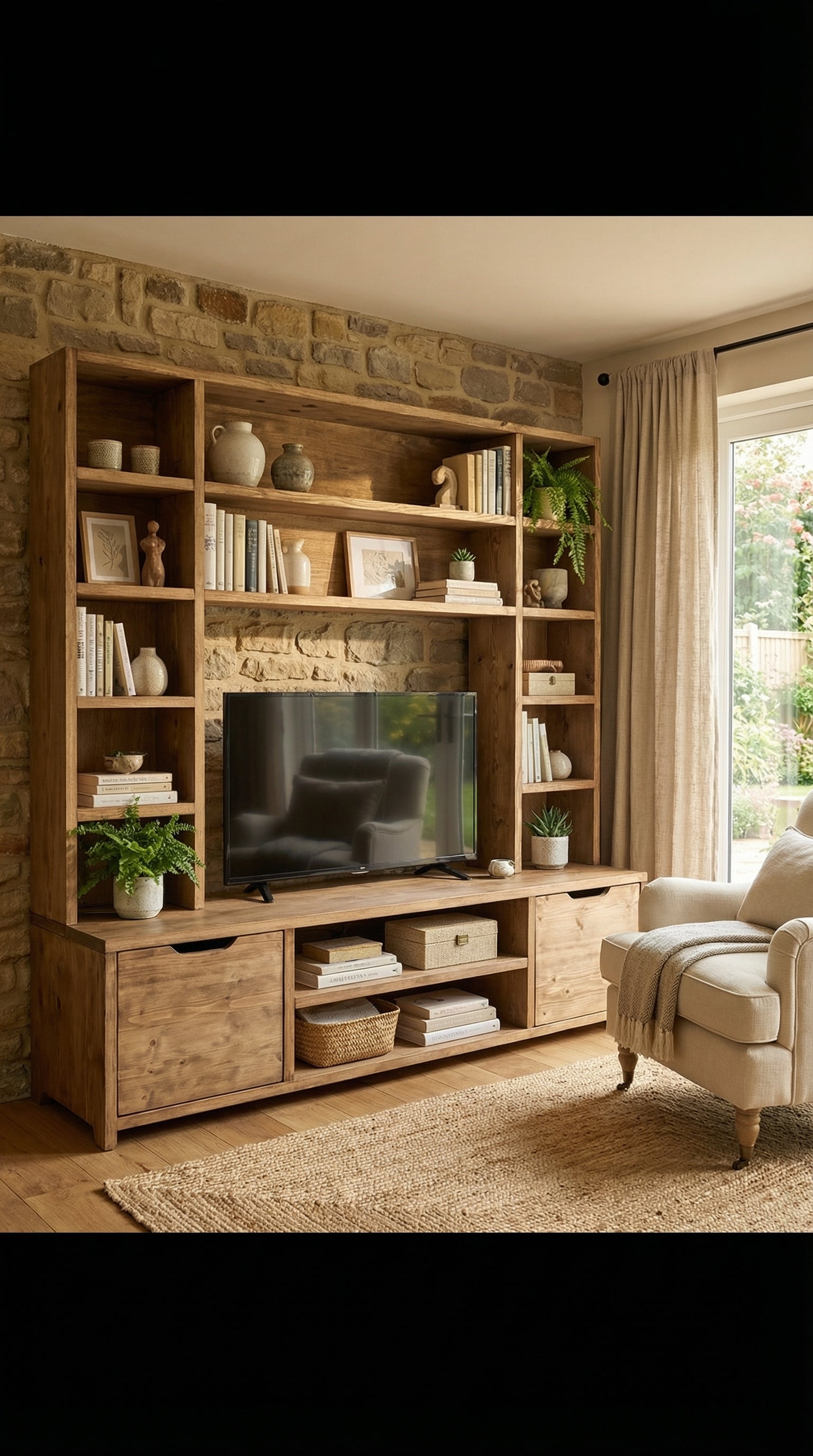 Reclaimed Wood Bookcase / Shelving Units and - entertainment center