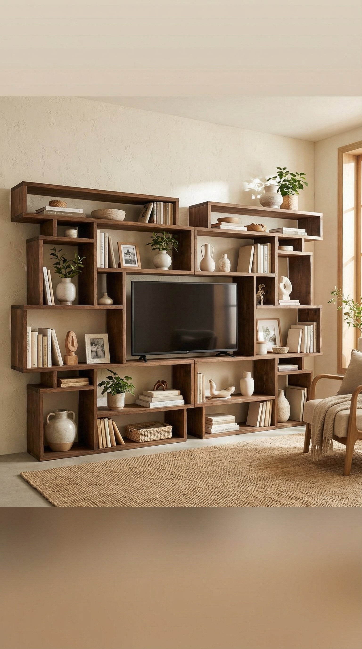 Reclaimed Wood Bookcase / Shelving Units room divider - tvboxestwo