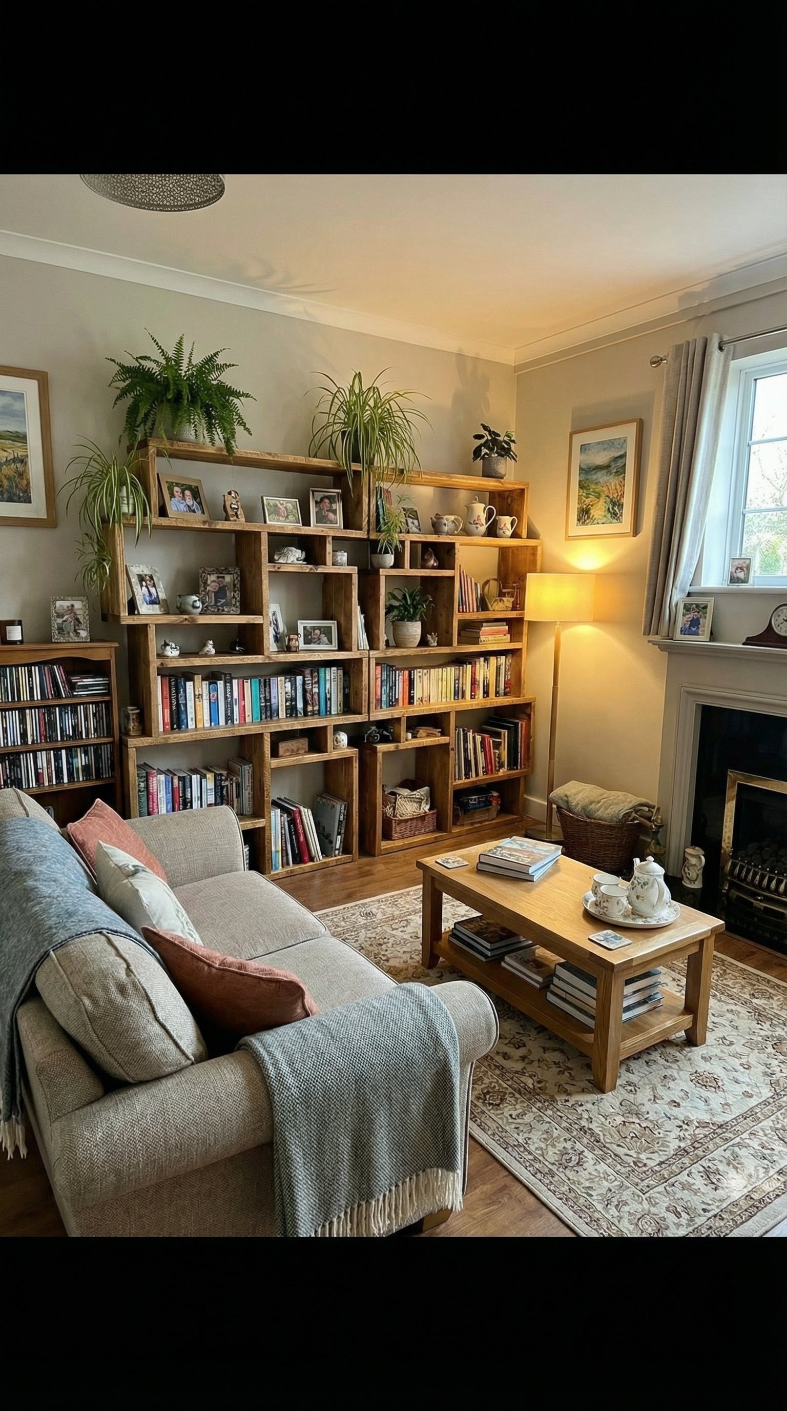 Solid Wood Box Bookcase & Shelving Unit - Modular Storage Organizer - Boxes