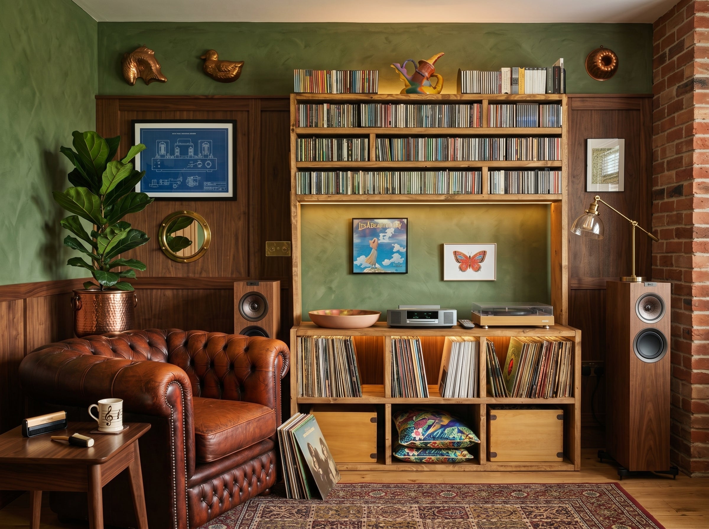 Reclaimed Wood Hifi records unit - hifi cd storage