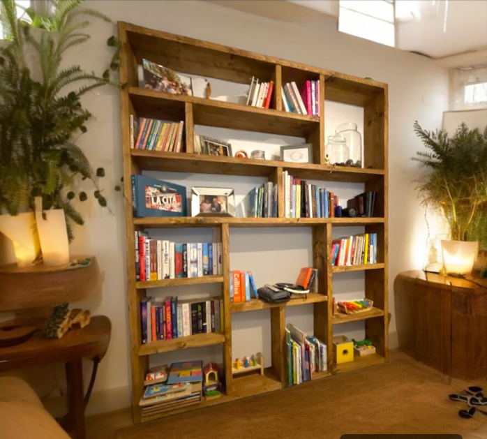 Reclaimed Wood Bookcase - Rustic Shelving Unit | Handmade Bookshelf | Storage Solution - OG