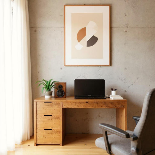 Rustic Desk Unit with Drawers - Reclaimed Wood for Eco-Friendly Worksp