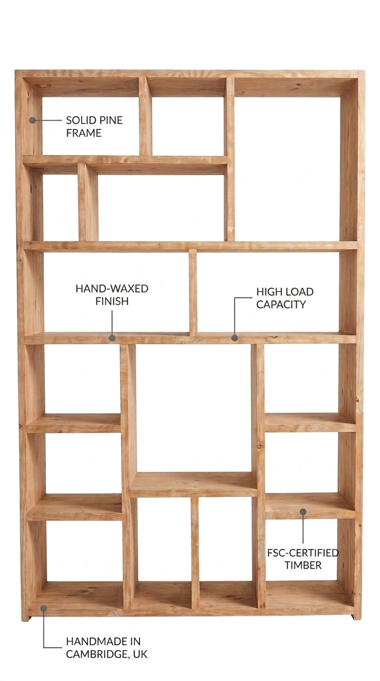 Reclaimed Wood Bookcase Flat Pack | Self Assembly Scaffold Shelving Unit | The OG - Free delivery - 5 day delivery