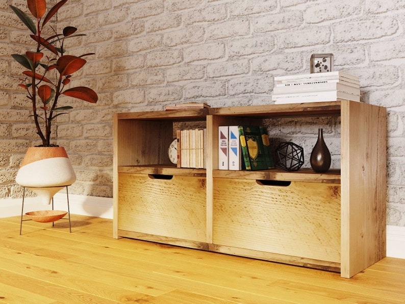 Reclaimed Wood TV/Media Unit with Drawers - Rustic Entertainment Center and Storage Cabinet - Vintage TV unit